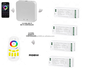 Tuya Smart <strong>LED</strong> Controller RGBW with APP/Voice/Remote Control 2.4G RF RGB+CCT <strong>LED</strong> DC 12v-24v Strip Light Controller Remote - Product Image 1