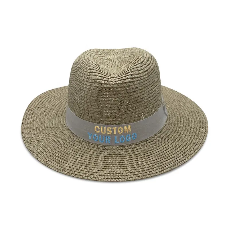 Venta al por mayor 100% hecho a mano estilo flexible natural de ala ancha verano playa Panamá sombrero de paja para Mujeres Hombres