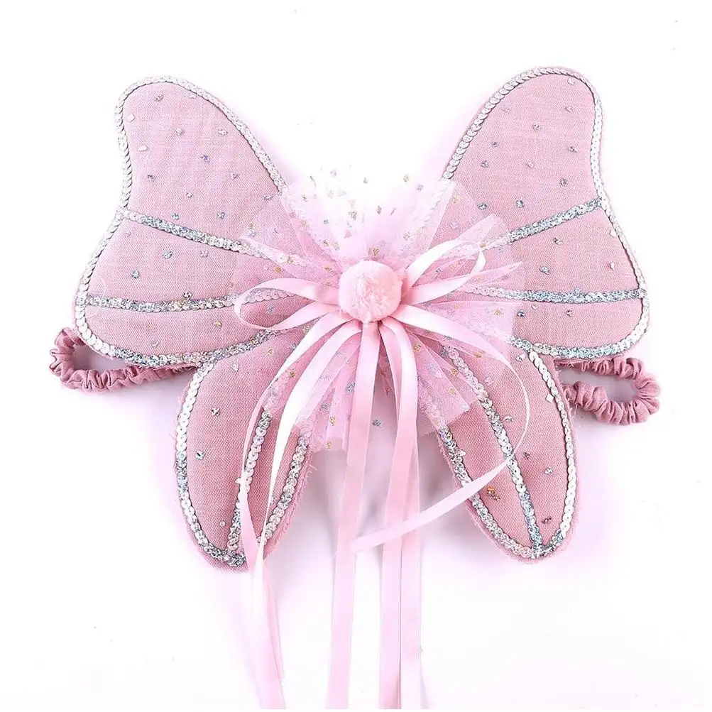 Ailes d'Ange Cosplay Femmes Pour Enfants Lumières Fée Grande Super Fille Danse Ailes de Papillon Cristal Naturel Ailes de Quartz Rose