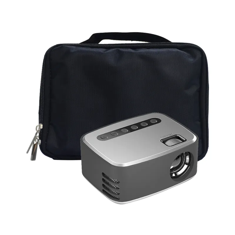 LEJIADA T20 New Mini Portable Storage Bag 1080P USB HD 320x240 Pixe l LED Home Photo Media Video Player Cinema Projector Gray