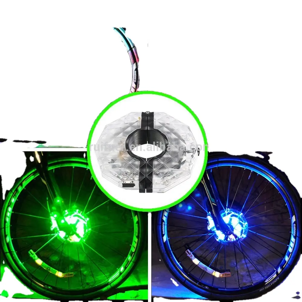 Luzes usb recarregáveis para roda de bicicleta, à prova d' água, 3 modos, led, colorido, luz de raio da bicicleta, para aviso e decoração de segurança