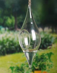 批发漂亮的空橄榄玻璃花瓶，带绳子挂钩 - Product Image 6
