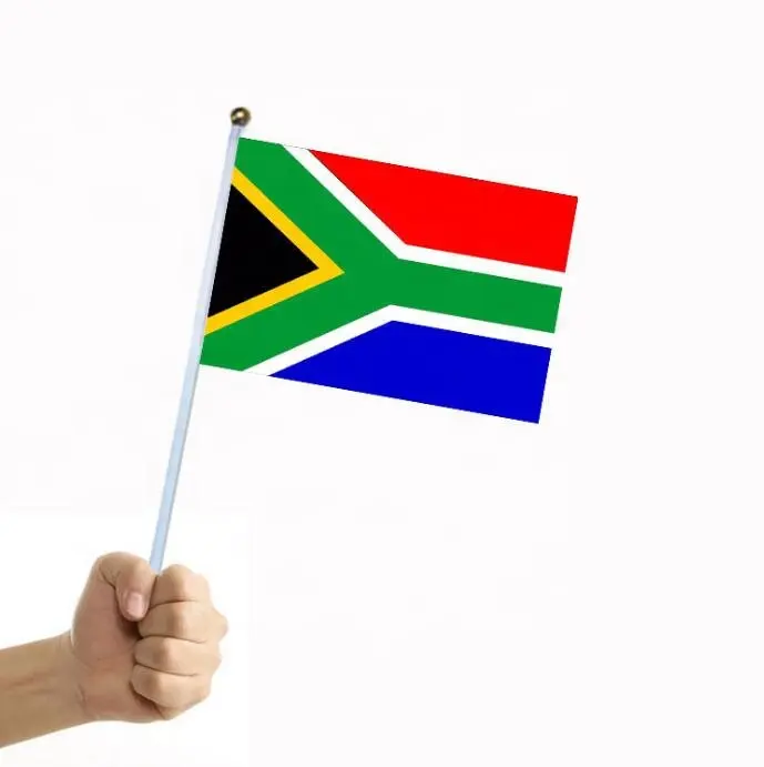Cheap Price South Africa Flag South African Small Stick Mini Hand Held Flags Decorations