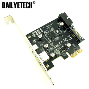USB 3.1 PCI express卡适配器USB3.1 C型19引脚前置USB 3.0 PCI-e控制器USB3 pcie x1转换器扩展卡 - Product Image 1