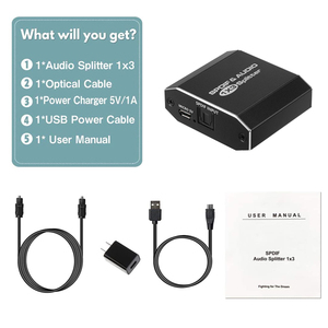 Justlink 1x3 Optical SPDIF Audio <strong>Splitter</strong> 5.1CH LPCM <strong>2</strong>.0 DTS Supported Toslink Digital Audio <strong>Splitter</strong> <strong>1</strong> in 3 Out - Product Image 4