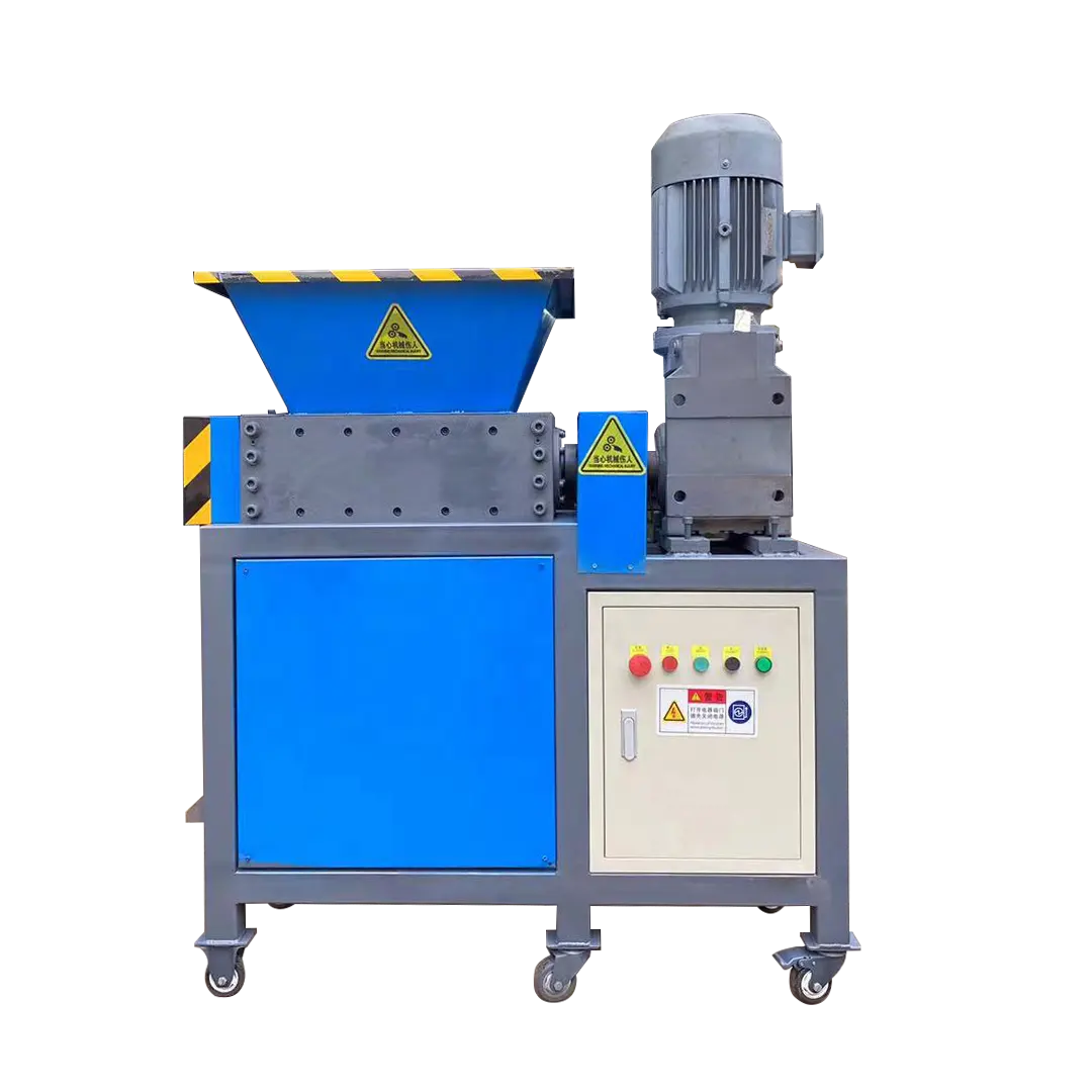 shred E waste recycle rubber copper wire car tyre shredder machine