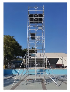מגדל פיגומים נייד אלומיניום הרכבה קלה פיגומי אלומיניום לבנייה