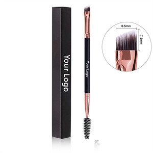 Çift uçlu 2-in-1 açılı kirpik kaş fırçası seti naylon kirpik tarak ve kaş fırçası ile özel Logo makyaj aracı - Product Image 1