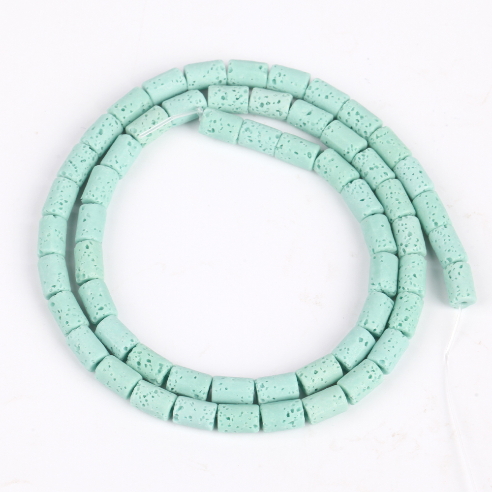 6x4mm 48pcs Lake Blue Tube Beads