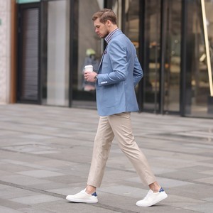 High-End <strong>Men's</strong> Single Top Street Casual Suit for Spring Single Jacket Zipper Fly Plus <strong>Size</strong> Trendy Style Included - Product Image 3