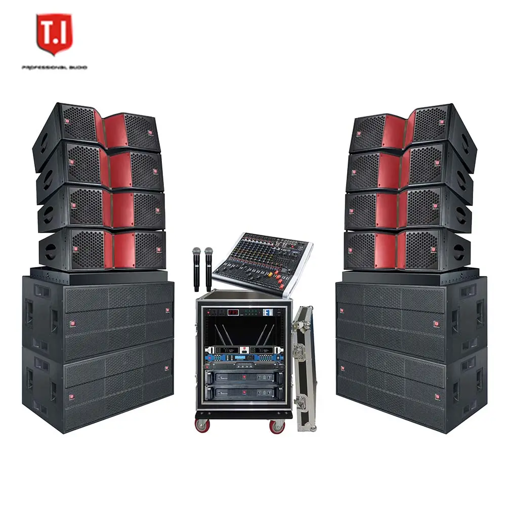 T.I Pro Audio dual altoparlanti line array da 12 pollici set di sistemi Audio sub-bassi professionali da 18 pollici con amplificatore mixer monitor