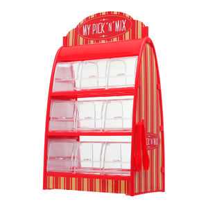 Retro Mini Kẹo Cửa Hàng Với Kẹp Gắp, Mini Máy Bán Hàng Tự Động, Ít Thanh Kẹo, Snack Lưu Trữ Hỗn Hợp Container, 9 Mảnh Gummy Ngọt Ngào Đứng - Product Image 1