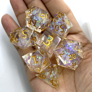 DND RPG ชุดเกมกระดานลูกเต๋าหลายด้าน D20 D6เรซิ่นคมสำหรับการผจญภัยดันเจี้ยนและเกมกระดาน - Product Image 6