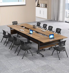 Mobiliário de escritório Mesa dobrável para treinamento Mesa de conferência longa, mesa grande móvel para computador e conjunto de cadeiras