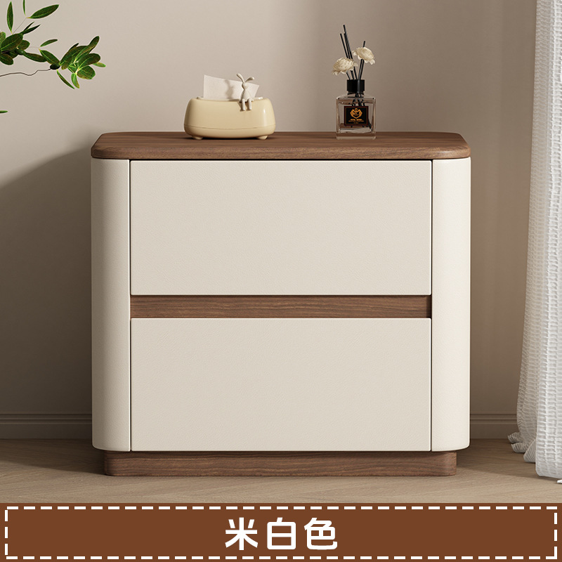 Cuir grainé de bois massif G2, blanc cassé