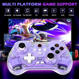 Z01X Controller di gioco Wireless trasparente BT 6-Axis sensore di movimento Turbo sala Joystick programmabile per Switch/PC/iOS/Mac/Android - Product Image 4