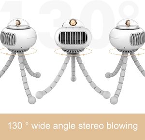 Новинка, детский вентилятор для детской коляски без лопастей, 130 градусов, с автоматическим вращением, USB-зарядка, 3600 мАч, с аккумулятором, ароматерапия, воздушный охладитель - Product Image 3