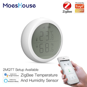 Sensor inteligente de temperatura y humedad Tuya ZigBee, con pantalla LCD, batería, ZigBee, seguridad inteligente para el hogar - Product Image 2