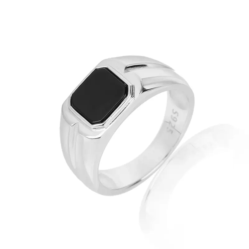 2023 nuovo arrivo gioielli di moda anello agata 925 Sterling Silver Luxury Advanced Wedding Ring For Men