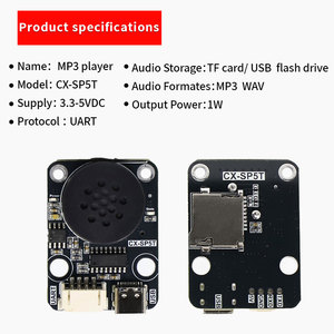 Modulo di riproduzione vocale MP3 UART controllo della porta seriale trasmissione vocale intelligente compatibile con musica elettronica Building Block - Product Image 3