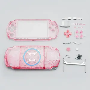 เคสหุ้มคอนโซลสำหรับเกม PSP3000 PSP 3000สีคริสตัลแบบเต็มพร้อมชุดอุปกรณ์พร้อมกระดุม