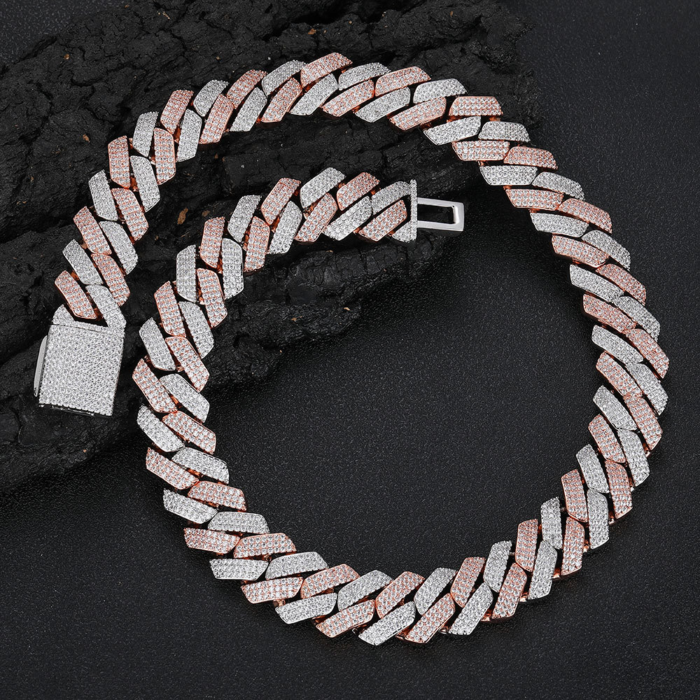 Bicolore (largeur 20mm) -collier 16 pouces (longueur 40,64 cm)