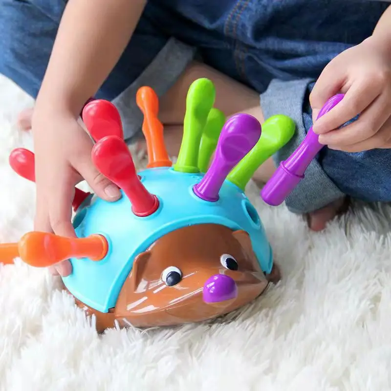 Erizo Montessori-juguetes de entrenamiento de concentración de bebé, juguete educativo para edades tempranas, Motor fino y sensorial, ortográfico, erizo pequeño