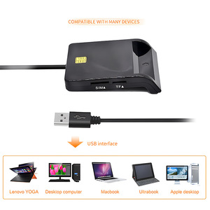 Xách tay USB 2.0 đầu đọc thẻ thông minh cho IC/ID/Sim <span class=keywords><strong>ATM</strong></span> ngân hàng thẻ Sim Thẻ cloner kết nối cho PC máy tính xách tay - Product Image 3