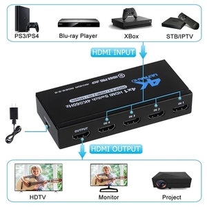 V2.0 4X1 HDMI Switcher HDR 3D 4K * 2K @ 60Hz HDCP2.2 Box HDMI 2,0 Splitter 18Gbps RGB Switch con control remoto IR 4 en 1 salida - Product Image 2