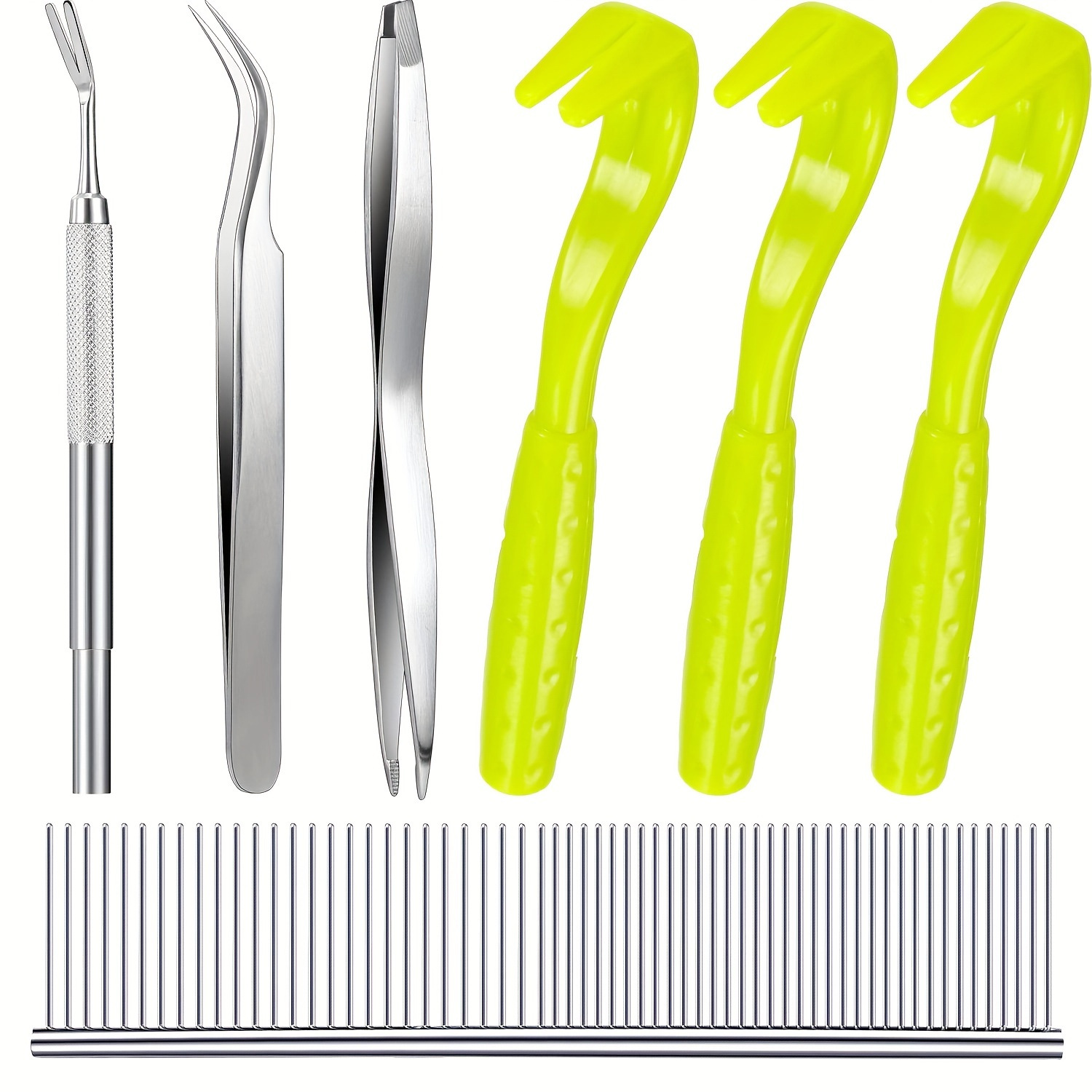 Seven-piece steel comb set (in box)