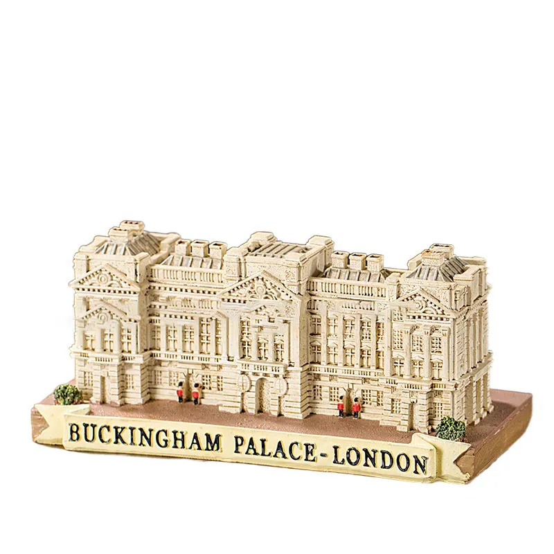 Özel 3D reçine ünlü şehir bina modeli Buckingham sarayı 3D reçine heykelcik londra turistik hediyelik eşya hediyeler