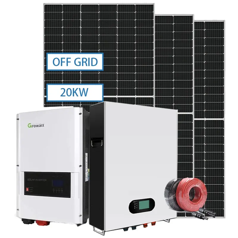 Singfo Solar fotovoltaik sistem surya off grid hibrida, kualitas luar biasa dan harga rendah 20kW 10KW 5KW 3KW 1kw