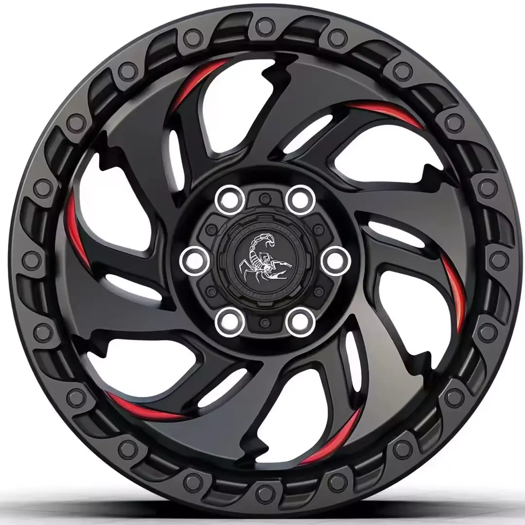 Nuovo arrivo 4x4 ruota fuoristrada 17 18 pollici 6x139.7 5x150 5x127 5x114.3 5x120 8J 8.5J per cerchi fuoristrada JEEP Wrangler