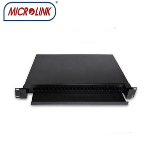 Panel de parche de fibra óptica tipo cajón deslizante estante de 19 pulgadas, 1U, 24 puertos SC, marco de distribución dúplex ODF con coletas y adaptador - Product Image 4