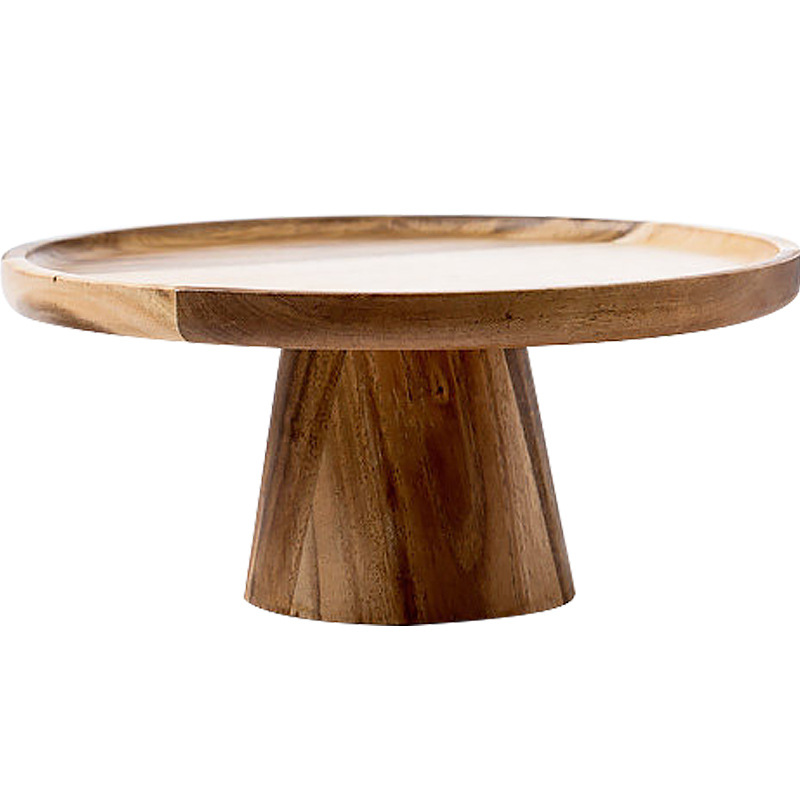 Serveur plat d'affichage en bois d'acacia