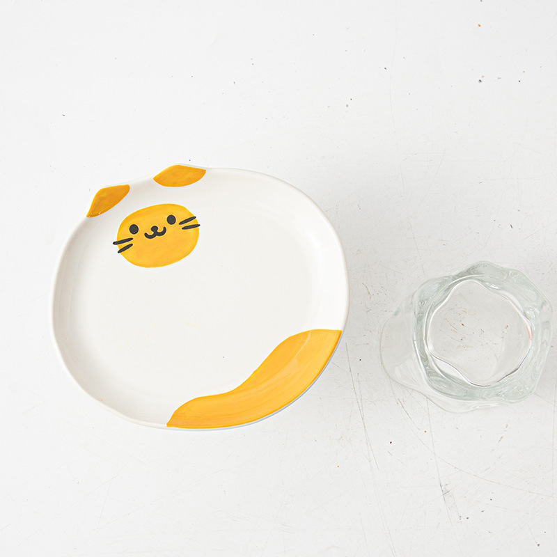 Plato pequeño con forma de gato - amarillo