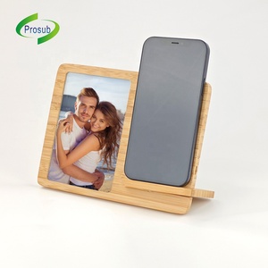 กรอบรูปไม้ไผ่ซับลิเมชันสินค้ามาใหม่โลโก้แบบ DIY พร้อมที่ชาร์จไร้สายกรอบรูปพิมพ์ซับลิเมชัน - Product Image 1