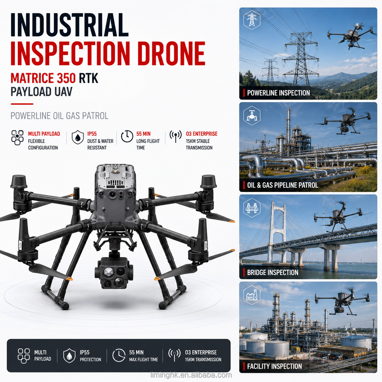 Matrice 350 RTK - Drone d'inspection industrielle