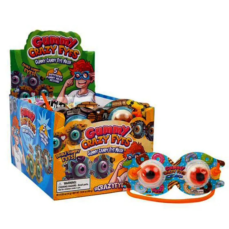 Marque privée personnalisée forme de lunettes saveur fruité Gummy Crazy Eyes Ball Gummy Jelly