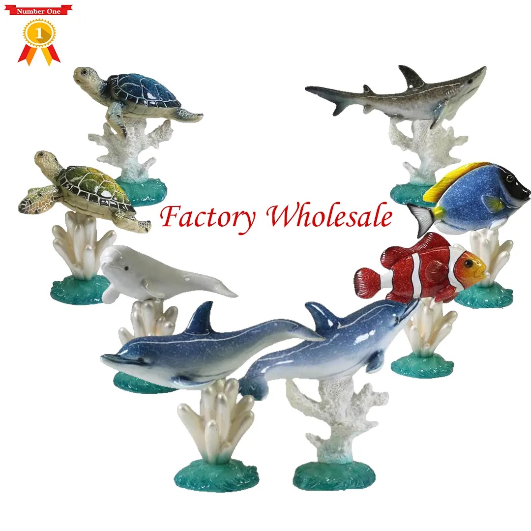 Decorazione a tema oceano marino decorazione mare bahama maldive souvenir in resina delfino statuetta animali marini tartaruga bobblehead