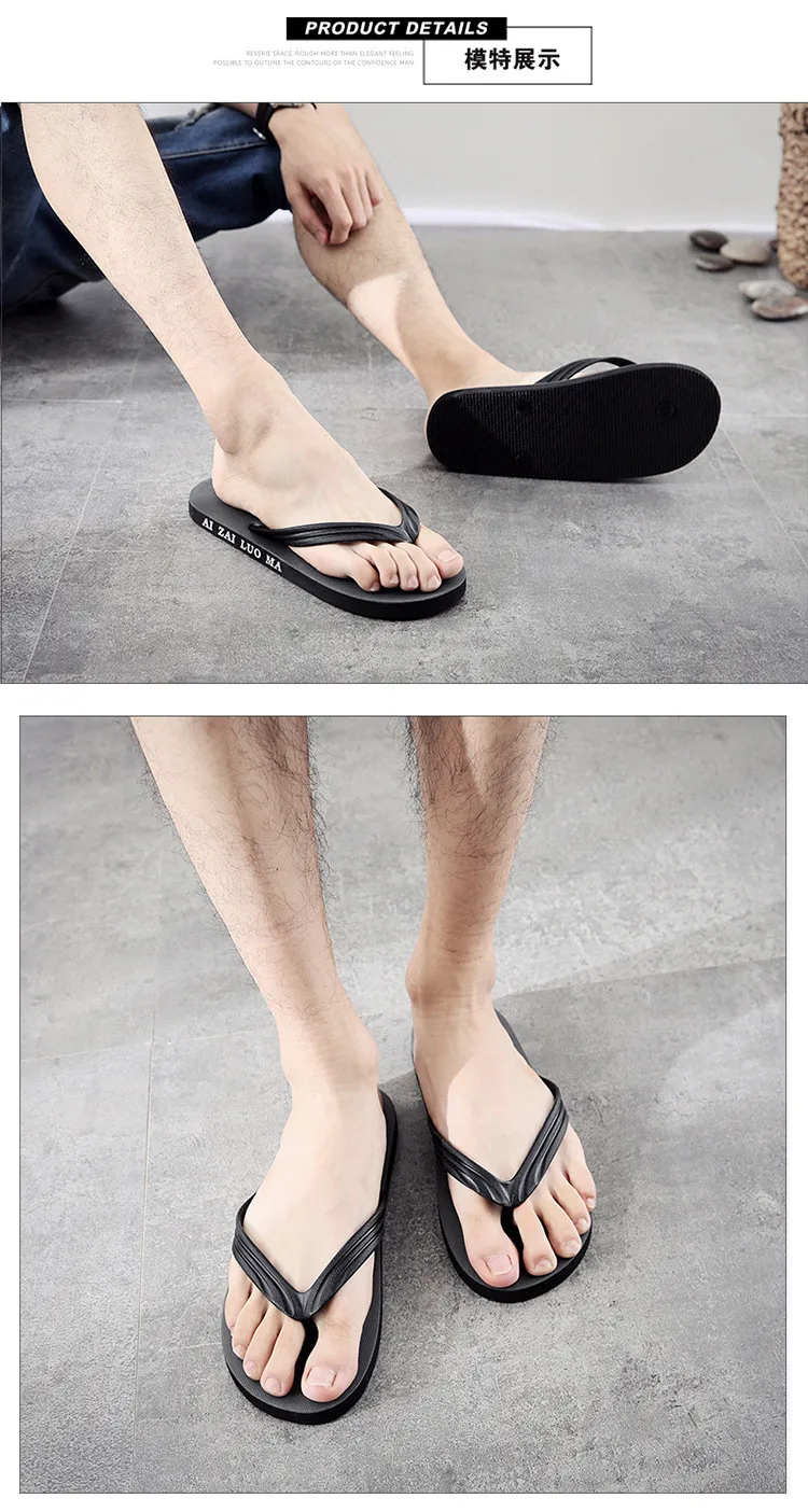 Summer Light Mens Flip Flops Non-Slip Beach Slippers Men Sandals Luxury Brand Slippers Thong Flat Shoes