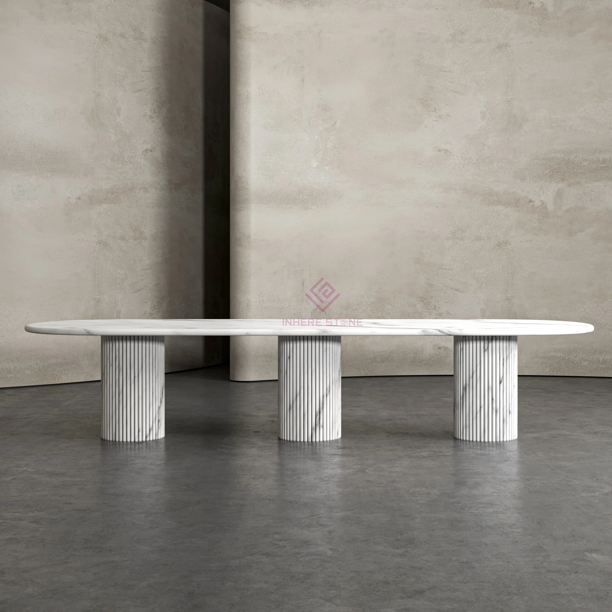 Carrara Blanco con Base Flutted