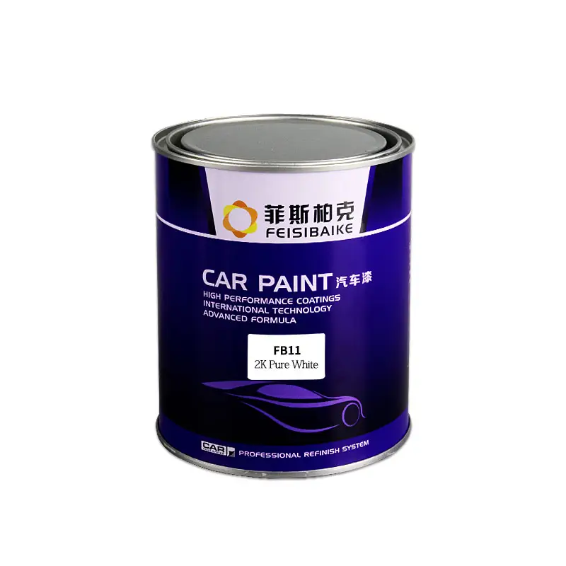 Pintura automotiva 2K branca pura para reparo e retoque, cor metálica direta da fábrica