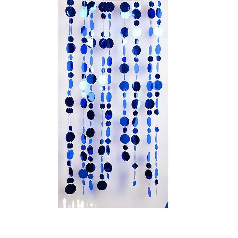 Grandes et petites paillettes circulaires bleues (1 mètre de long)