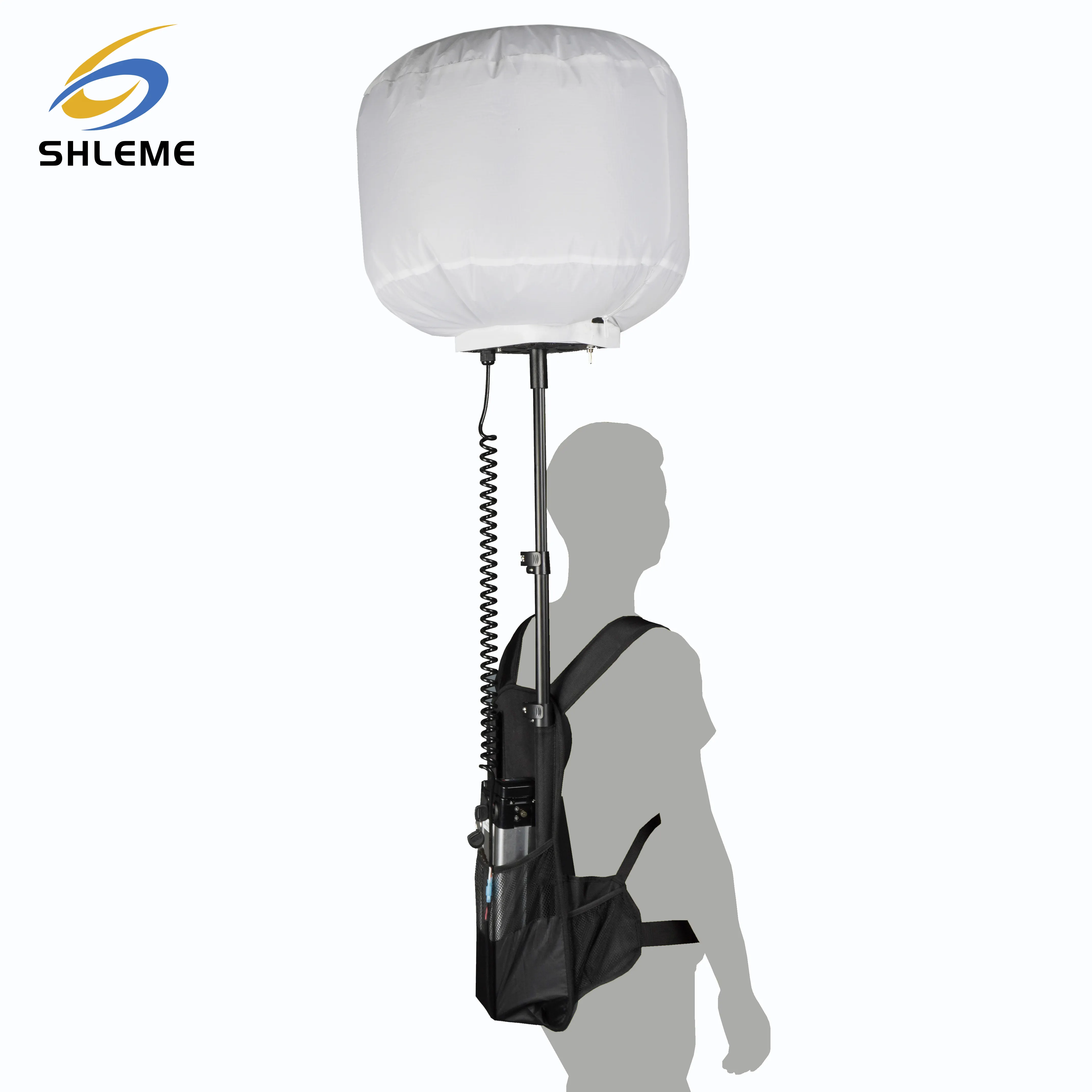 Torre de balão de led portátil, mochila alimentada por bateria