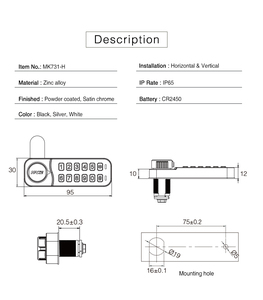 MK731 chiave elettronica elettronica Smart Cabinet blocco codice Password tastiera numero cassetto serratura tastiera serratura per uso pubblico - Product Image 6