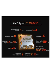 Prosesor Gaming AMD Ryzen 7 7800X3D R7 8 Core 16 Thread, 104MB Game Cache Performa Tinggi CPU Tray Grosir - Product Image 5