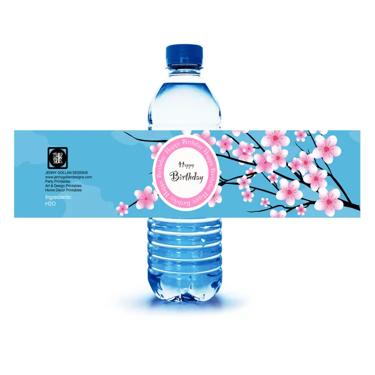 Étiquettes autocollantes de bouteilles d'eau, Logo privé personnalisé de haute qualité, pièces
