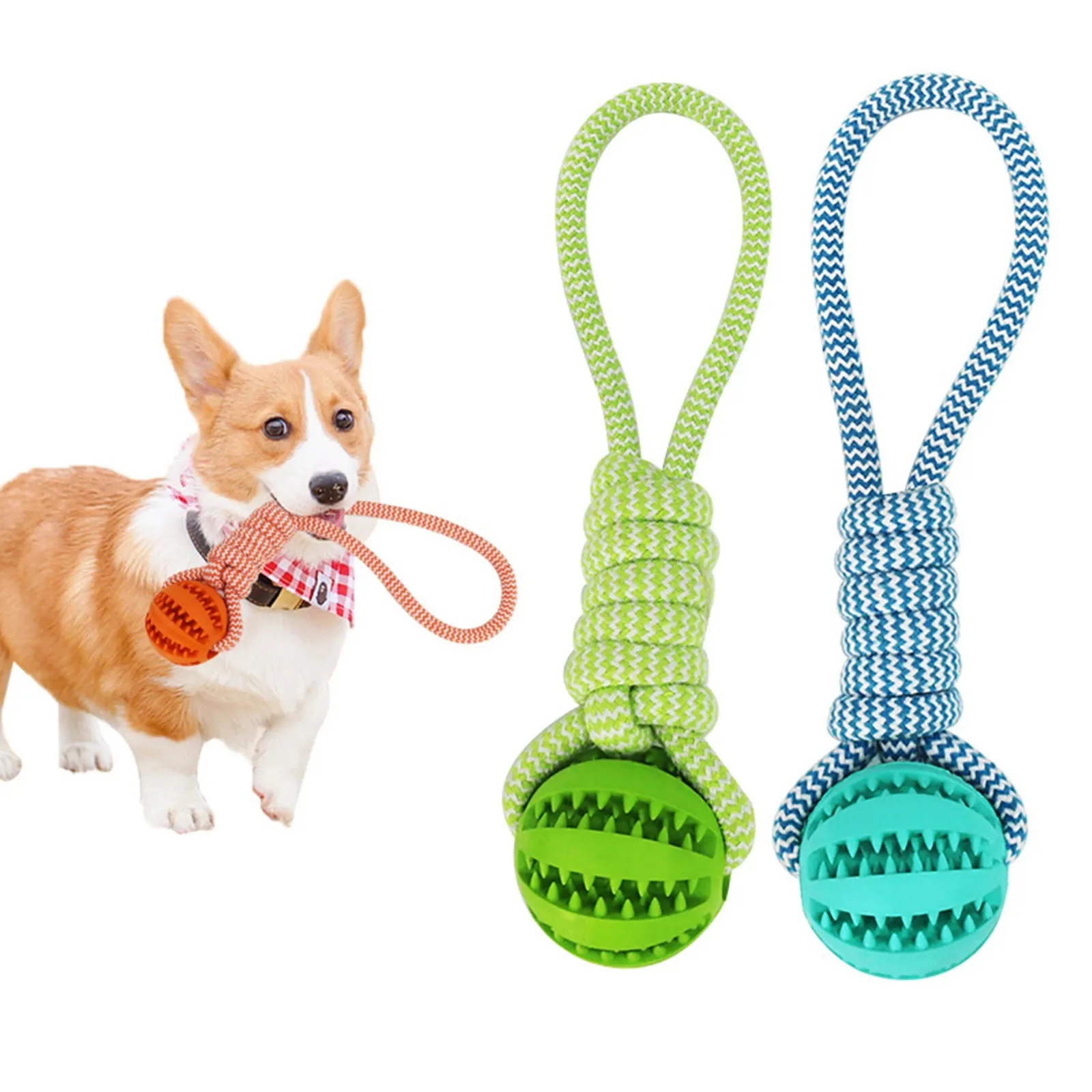 Pelota de cuerda interactiva para entrenamiento Dental al aire libre, pelota de algodón para mascotas, juguetes para morder para perros pequeños y grandes