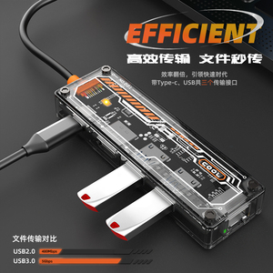 WFYEAR Direct 5合1透明新设计USB 3.0 Type-C PD 100W USB集线器Elektrisch适配器集线器USB 3.0 7端口工业 - Product Image 6